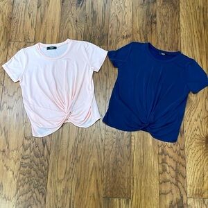 Aqua Girls size M Navy Blue and Peach tops